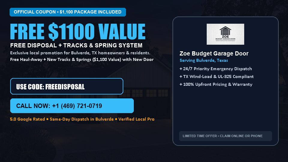 Zoe Budget Garage Door FREE Haul-Away & Heavy-Duty Tracks with New Door
